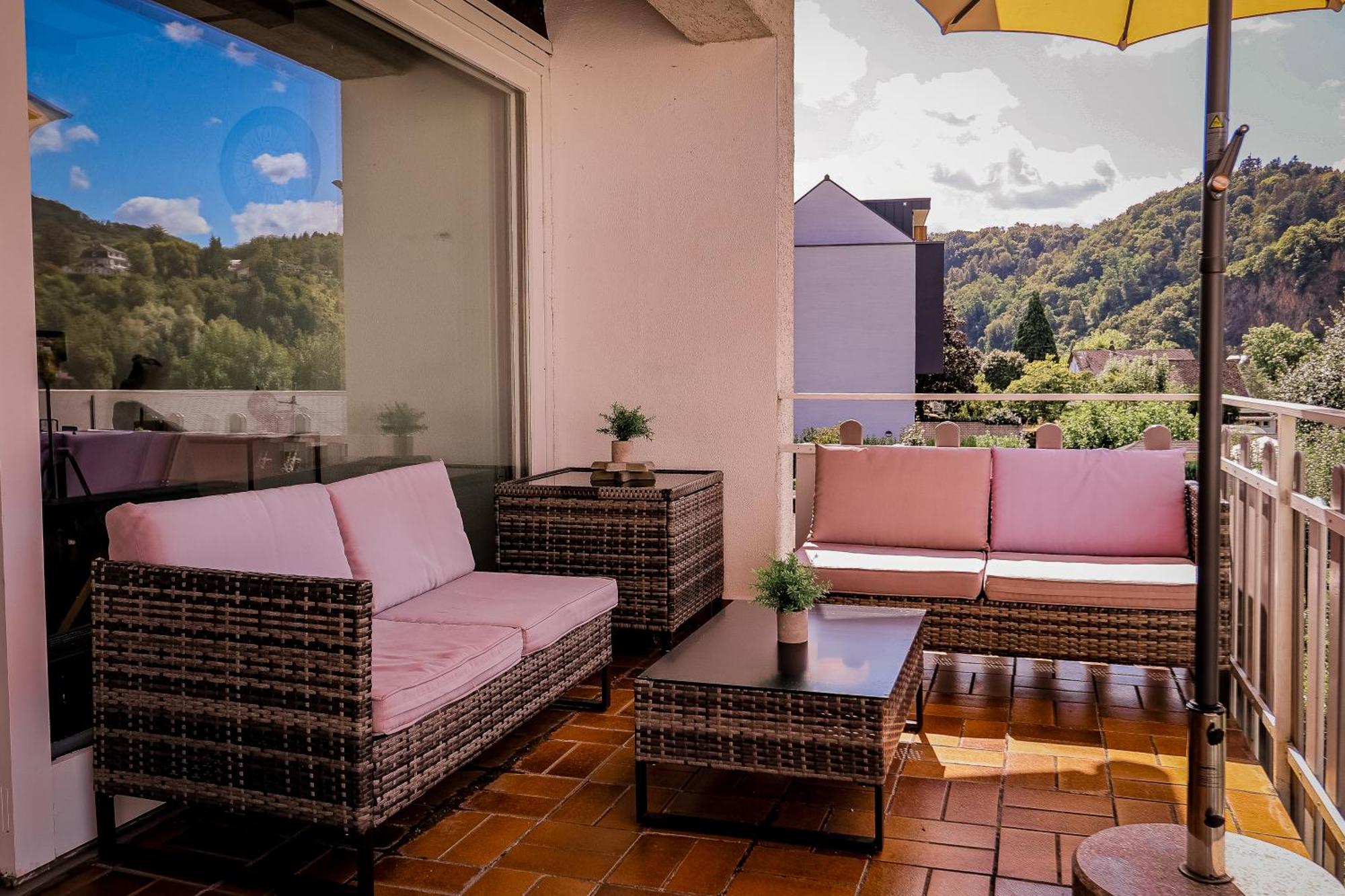 Traumaussicht Kamin Balkon Burgblick 65 Zoll Tv Netflix Sky Joyn Lindenplatz Appartement Bullay Buitenkant foto